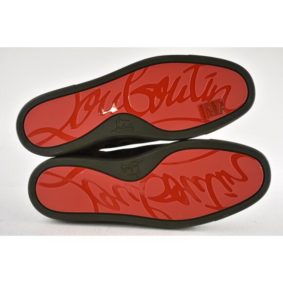 Christian Louboutin Lou Spikes Flat Tyrol Green Suede High Top Sneaker 42.5 9.5 - Picture 13 of 13